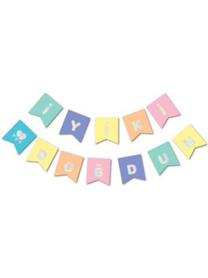 Paper Craft Yaldızlı Banner Iyiki Doğdun Yazısı