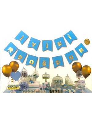 Paper Craft Yaldızlı Banner Iyiki Doğdun Yazısı