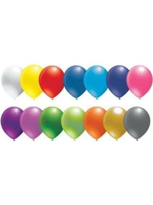 Bal10 Dünyası 50 Adet 12 Inç Metalik Karışık Renk Balon