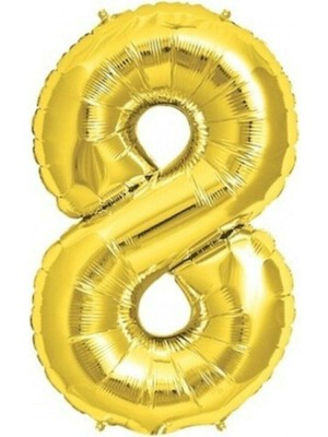 Bal10 Dünyası 8 Rakamı Gold Folyo Balon 40 Inç 100 cm