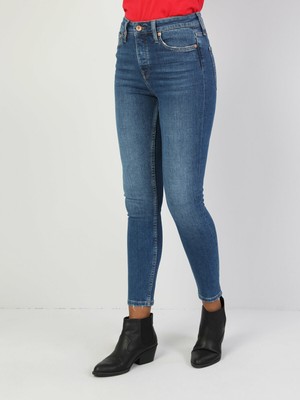 Colin's 760 Dıana Yüksek Bel Dar Paça Super Slim Fit Mavi Kadın Jean Pantolon