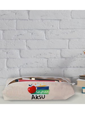 BK İsme Özel Keten Bez Kalemlik - 21