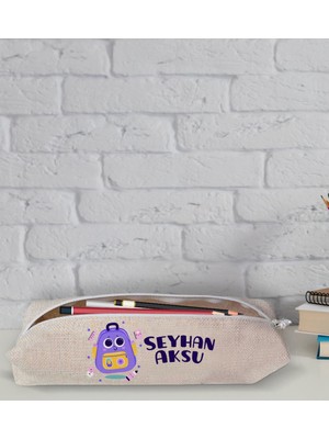 BK İsme Özel Keten Bez Kalemlik - 18