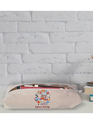 BK İsme Özel Keten Bez Kalemlik - 11