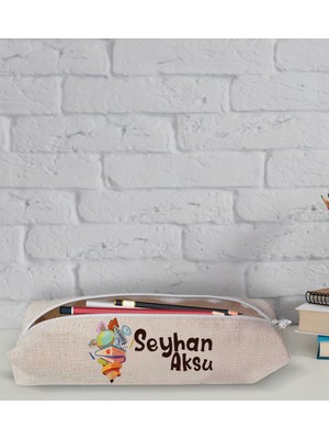 BK İsme Özel Keten Bez Kalemlik - 8