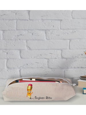 BK İsme Özel Keten Bez Kalemlik - 4