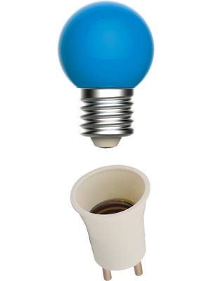 Aliden Fişli Duy LED Gece Lambası Ampul Duy Fişli (1 W - 1,5 W) Mavi