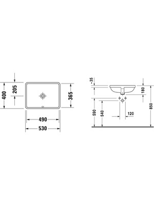 Duravit Starck 3 Tezgahaltı Lavabo 49 cm Beyaz