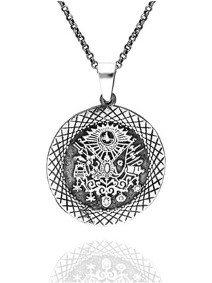 MONAROZA  Osmanlı Tuğrası 925 Ayar Gümüş Kolye