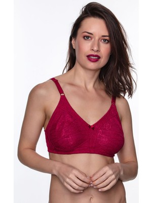 Aycı Dantel Toparlayıcı Sütyen Minimizer Bordo - 90B