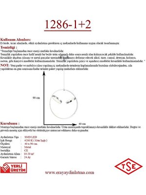 Eray Aydınlatma 1+2 Krom LED Avize