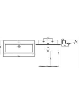 Alvit Archıtect Tezgah Üstü Lavabo Beyaz 45X100 cm