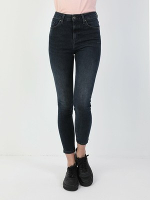 Colin's 760 Dıana Yüksek Bel Dar Paça Super Slim Fit Koyu Mavi Kadın Jean Pantolon