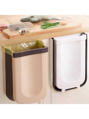 Arow Portatif Katlanabilir Çöp Kovası Krem