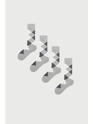 Mem Socks 4'lü Ekose Desenli Erkek Çorabı