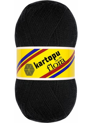 Kartopu Flora K940 Siyah El Örgü Patik Ipi 100 gr