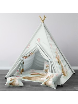 instababyrooms Dijital Baskılı Kızıldereli Çocuk Bebek Odası Oyun Çadırı Model: 001