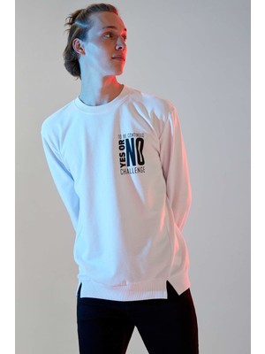 DeFacto Coool Standart Fit Bisiklet Yaka Slogan Baskılı Pamuklu Sweatshirt V4786Az21Au