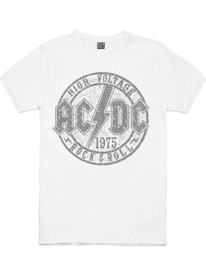 Rock&Roll Dairede Acdc Beyaz Kısa Kollu Erkek T-Shirt