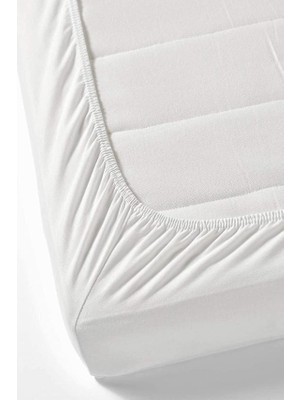 Bebek Özel Pamuklu Bebek ve Çocuk Lastikli Çarşaf Beyaz 90 x 190 cm