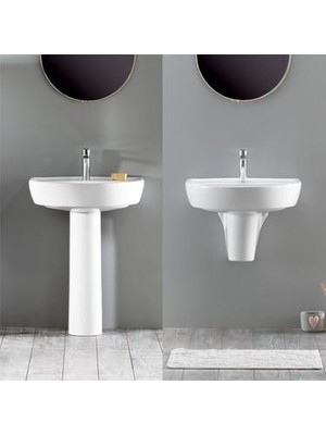 Turkuaz Bella Banyo Lavabo 40*50 cm (Bella Uzun Ayaklı)