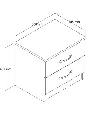 Moxen Mobilya Ceviz 2 Çekmeceli Komodin