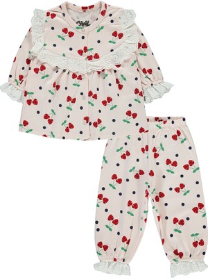 Civil Baby Kız Bebek Pijama Takımı 6-18 Ay Açık Somon