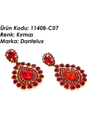 Dantelux Taşlı Küpe 11408-C07 Kırmızı