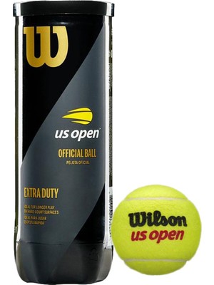 Avessa Wilson Us Open 3'lü Tenis Topu Vakumlu Ambalajda, Ekstra Duty Keçeli, Her Tip Kort Için Uygun
