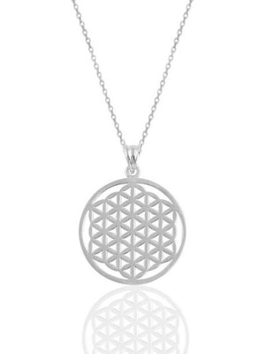 925 Gümüş Yaşam Çiçeği 925 Ayar Gümüş Kolye