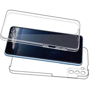 Case 4U Samsung Galaxy S21 fe Uyumlu Kılıf 360 Derece Tam Koruma Ön Arka Esnek Süper Enjoy Silikon Şeffaf