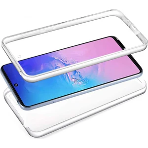 Case 4U Samsung Galaxy A31 Kılıf 360 Derece Tam Koruma Ön Arka Esnek Süper Enjoy Silikon Şeffaf