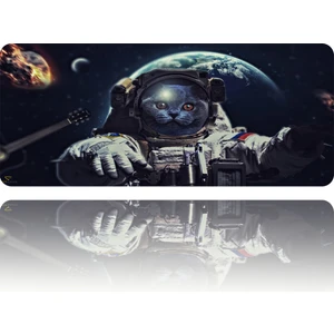 70X30 Xl Astronot Kedi 3mm Kaymaz Kauçuk Taban Oyuncu Gaming Mouse Pad