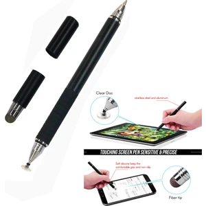 3-In-1 Cep Telefonu Flat Kapasitans Hassas Kalem Siyah (Yurt Dışından)