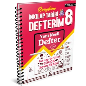 Arı Yayıncılık 8.Sınıf Sosyalimo Inkılap Tarihi Yeni Nesil Defterim Yeni 2025 BASKI