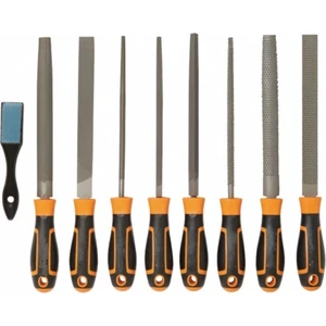 Fix Baur 10 Parça Marangoz Hobi Eğe Seti Törpü Ahşap Metal Alüminyum Yarım Yuvarlak Balık Sırtı Eğe Lama Seti 32CM