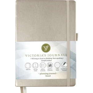 Victoria's Journals Venzi Classic Çizgili Defter Gümüş 14 x 20 cm