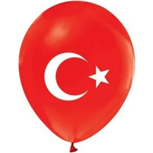 Bal10 Dünyası Ay Yıldız Türk Bayraklı Balon 10 Adet