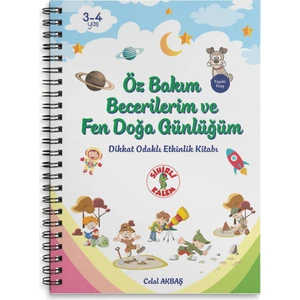 Sihirli Kalem Öz Bakım Becerilerim  ( 3-4 Yaş Çocuklar Için) - Dikkat Odaklı Etkinlik Kitabı - Celal Akbaş