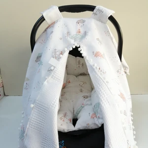 Babies Dream Puset Örtüsü ve Minderi İki Taraflı kullanım Müslin Kumaş ve Pikeli %100 Pamuk