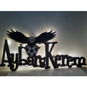 Deniz Tasarım Işıklı Beşiktaş Temalı Kapı ve Duvar Süsü