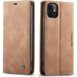 iPhone 11 Için Retro Pu Deri Tpu Kart Bölmeli Manyetik Flip Standlı Kılıf (Yurt Dışından)