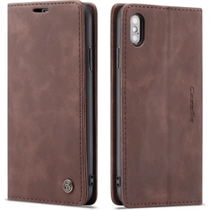 iPhone Xs Max Için Retro Pu Deri Tpu Kart Bölmeli Manyetik Flip Standlı Kılıf (Yurt Dışından)