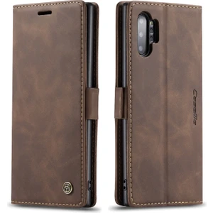 Samsung Galaxy Note 10 Plus / Note 10+ Için Retro Pu Deri Tpu Kart Bölmeli Manyetik Flip Standlı Kılıf (Yurt Dışından)
