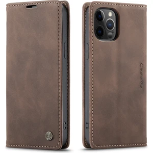 iPhone 12 Pro Max Için Retro Pu Deri Tpu Kart Bölmeli Manyetik Flip Standlı Kılıf (Yurt Dışından)