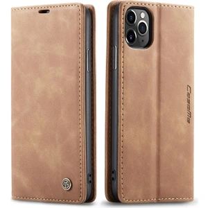 iPhone 11 Pro Max Için Retro Pu Deri Tpu Kart Bölmeli Manyetik Flip Standlı Kılıf (Yurt Dışından)