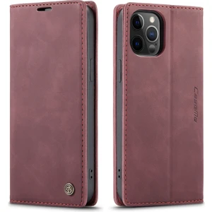 iPhone 12 Pro Max Için Retro Pu Deri Tpu Kart Bölmeli Manyetik Flip Standlı Kılıf (Yurt Dışından)