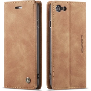iPhone Se 2020 / iPhone 7 / iPhone 8 Için Retro Pu Deri Tpu Kart Bölmeli Manyetik Flip Standlı Kılıf (Yurt Dışından)