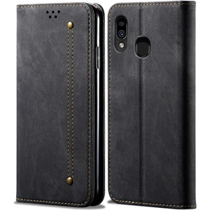 Samsung Galaxy A20 / A30 Için Retro Deri Flip Standlı Kılıf (Yurt Dışından)