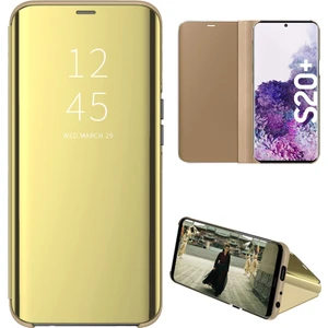 Samsung Galaxy S20 Plus Için Aynalı Pu Deri Standlı Kılıf (Yurt Dışından)